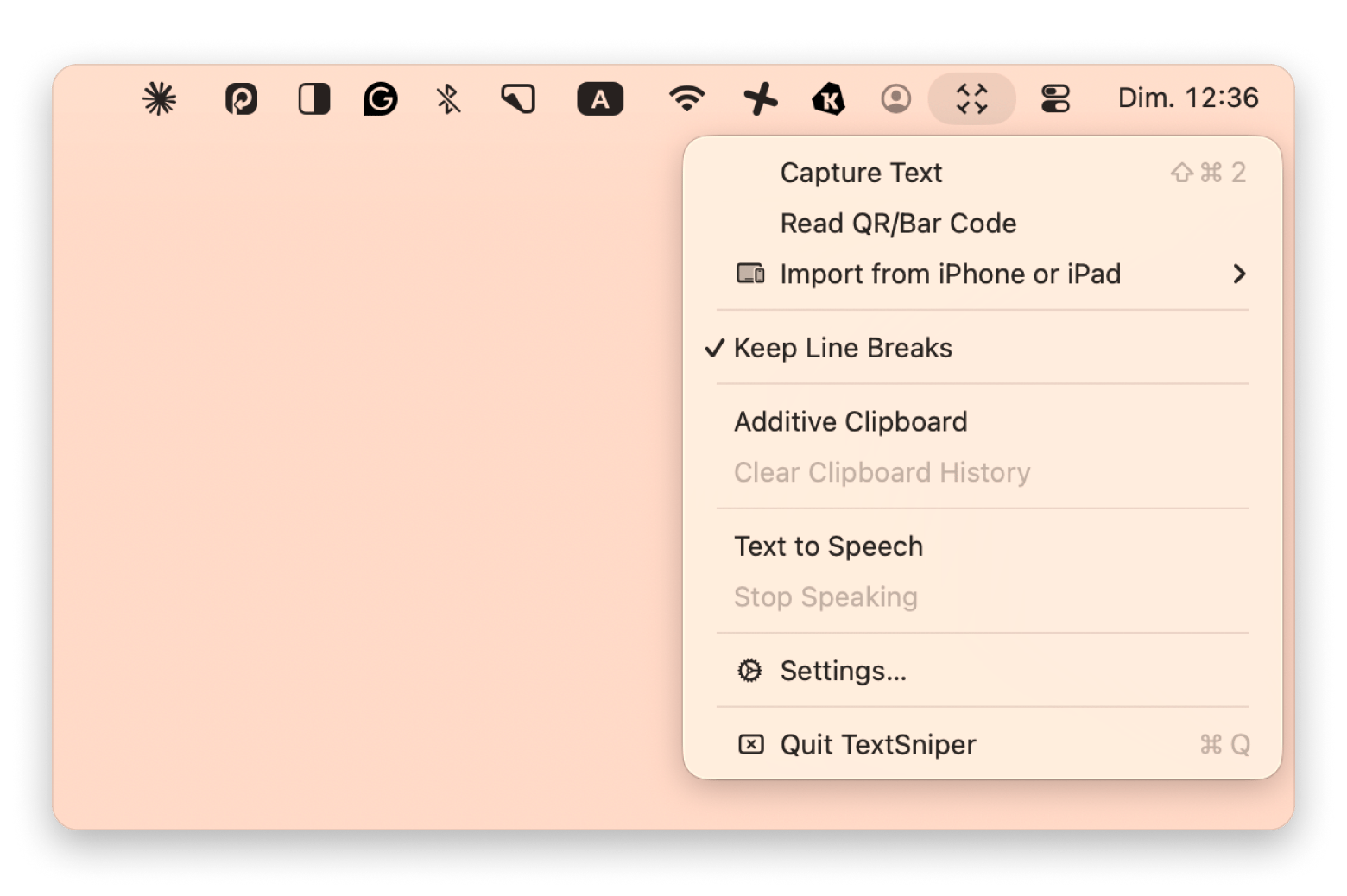 L'interface de TextSniper extrayant du texte depuis une image, une app OCR disponible sur Setapp